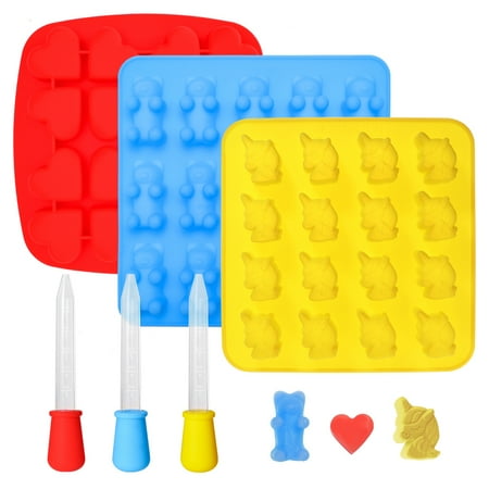 

BESTONZON Set of DIY Food Grade Silicone Moulds Bear Heart Unicorn Fondant Molds Cupcake Baking Tools