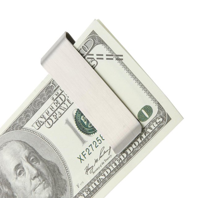 Clip para dinero, abrazadera para efectivo, Clip de cuello de acero inoxidable, carpeta para portatarjetas