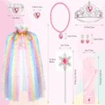 thumbnail image 2 of Little Girls Princess Dress up Trunk Multicolour Cape Jewelry Gift Set for Birthday Party Halloween Carnival 3-8 Years, 2 of 5