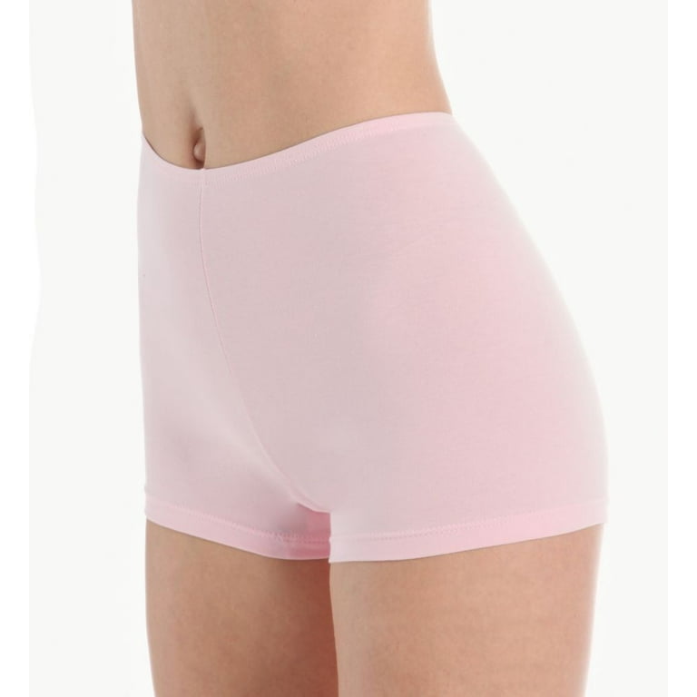 Women's Elita 4070 The Essentials Cotton Boyshort Panty (Pink L) 
