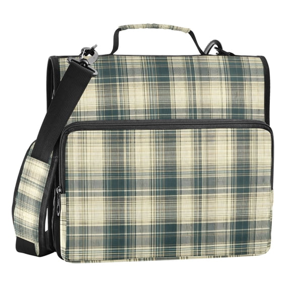 ALAZA Zipper Binder Tartan Checkered 3 Ring Trapper Keeper File Folder Organizer Bag