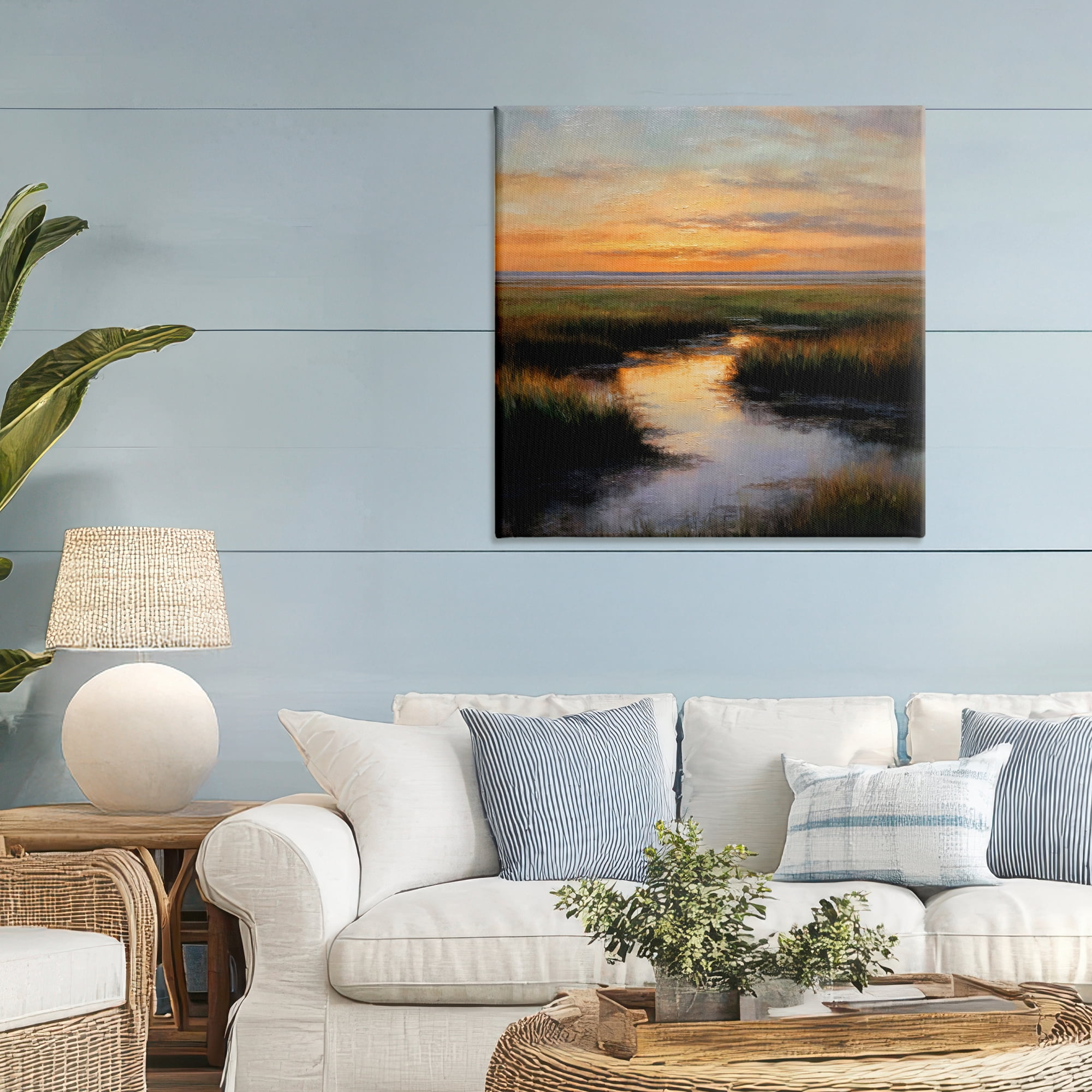 Stupell Industries Warm Marshland Sunset Canvas Wall Art, design by Petal Prints Design