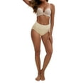 thumbnail image 2 of REFINED ATTIRE Women's High Waist Tummy Slimming Elastic Waistband Briefs Hi-Cut Breathable Butt Lifter Underwear S Beige, 2 of 4