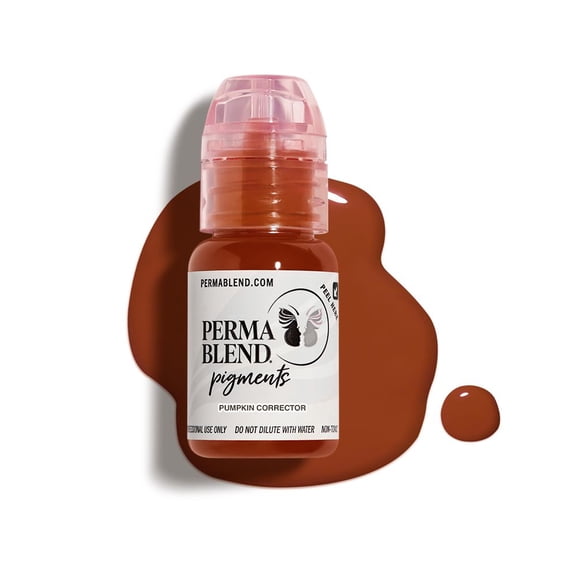 Perma Blend - Pumpkin Corrector - Tattoo Ink Pigment Corrector in Light Orange/Yellow to Correct Purple/Blue Eyebrow Tint - Microblading Ink for Eyebrow Makeup - Vegan (0.5 oz)
