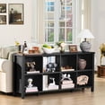 thumbnail image 4 of Joaxswe 62" Long 2-Tier Bookcase, Extra Large Wooden Freestanding Display Bookshelf for Home Office Living Room, Black, 4 of 8