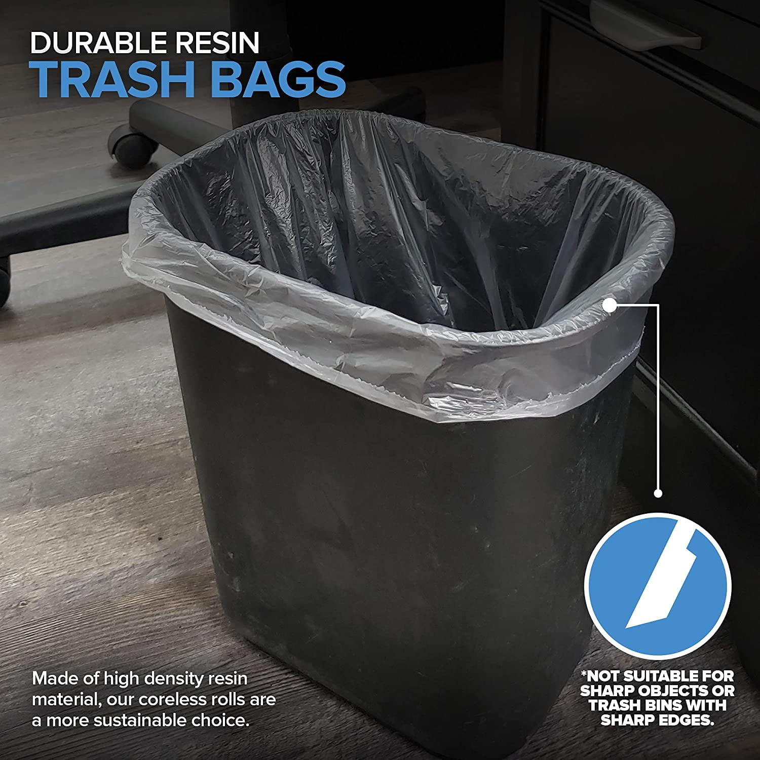Stock Your Home 4 Gallon Clear Trash Bags (100 Pack) - Disposable Plastic Garbage  Bags - Leak Resistant Waste Bin Bags - Small Bags for Office, Bathroom,  Deli, Produce Section, Dog Poop, Cat Litter