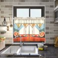 thumbnail image 4 of Yayeee Kitchen Curtains Light Filtering 27"x36" Rod Pocket Short Cafe Window Panel, Beige Glasses, 4 of 7