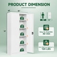 thumbnail image 4 of Metal Garage Storage Cabinet with Locking Door and Adjustable Shelves, Steel Tool Cabinet for Home, Office, Warehouse Organizer, White, 72" H, 4 of 6