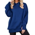 thumbnail image 3 of Gyexs Womens Oversized Hoodies with Thumb Hole Casual Long Sleeve Pullover Sweatshirts Y2k Clothes Fall Fashion Outfits 2025, Dark Blue, Size L, 3 of 9