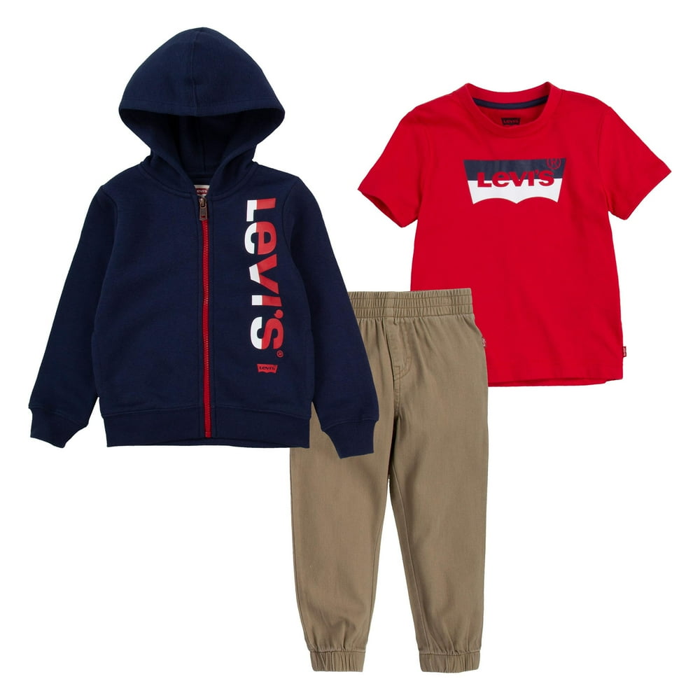 Levi's - Levi's Baby Boys' 3-Piece Hoodie Twill Pant Set - Walmart.com ...