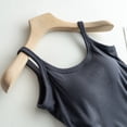 thumbnail image 4 of DHFJKG Womens Camisole With Built In Bra Summer Crop Tank Top Curved Hem Solid Color Workout Basic Shirts Versatile Tops, 4 of 7
