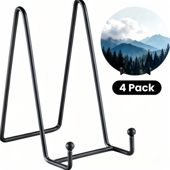 4 Pack Plate Stands for Display - 6 Inch Stand Metal Frame holder stand Picture, Decorative Plate, Book, Photo Easel