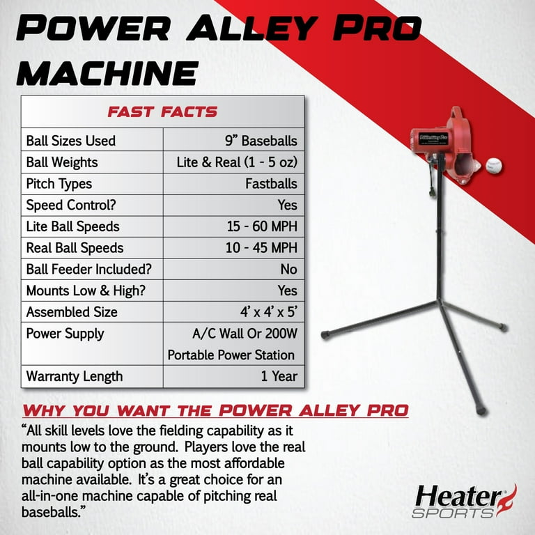 パワーアリーライト ピッチングマシン Heater Sports PowerAlley Lite