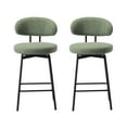 thumbnail image 3 of WestinTrends Alexandria Modern Upholstered Sherpa Fabric Counter Height Bar Stools with Back (Set of 2), Ice Green, 3 of 14