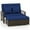 Blue, variant on Costway Patio Rattan Daybed Wicker Loveseat Sofa with Multifunctional Ottoman Beige