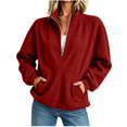 thumbnail image 2 of Womens Quarter Zip Pullover Oversized Corduroy Jacket Fll Winter Casual Sweatshirt Hoodies with Pockets M, 2 of 8