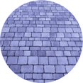 thumbnail image 1 of Ahgly Company Tapis Rond Lavable en Machine Intérieur Transitionnel Bleu Ardoise, 3 Pieds Rond, 1 of 7