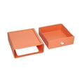 thumbnail image 1 of Caja de almacenamiento de gran capacidad, cajón de escritorio cuadrado a prueba de polvo con tira de silicona para accesorios de maquillaje, joyería, papelería, color naranja, 1 of 12
