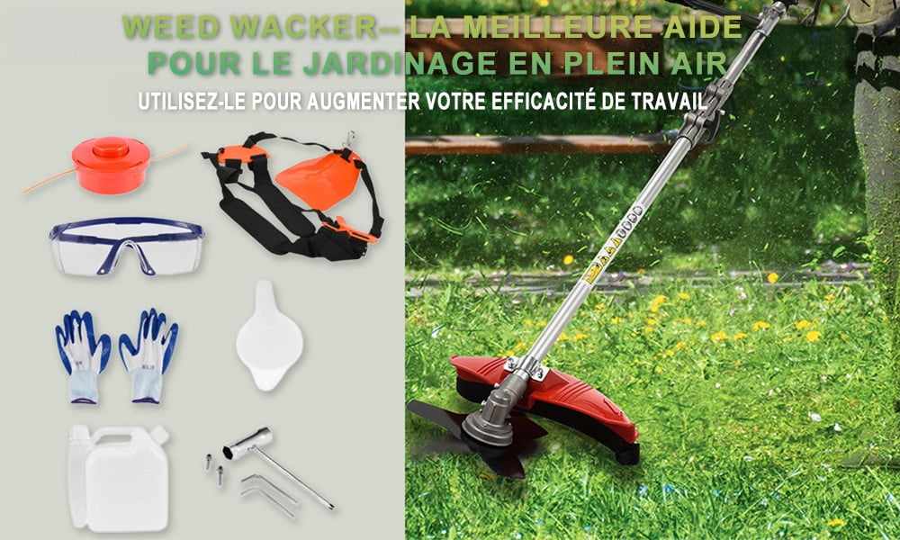 Floseru Weed Eater Gas Powe 52cc 2-Stroke Gas Crank, 2 in 1 Grass Trimmer, Multi-Functional Trimming Tool - String Trimmer, Brush Trimmer