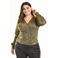 thumbnail image 1 of Blusa efecto metalico Roman Fashion /Tallas Extras, 1883 (Dorado) dorado 36, 1 of 7