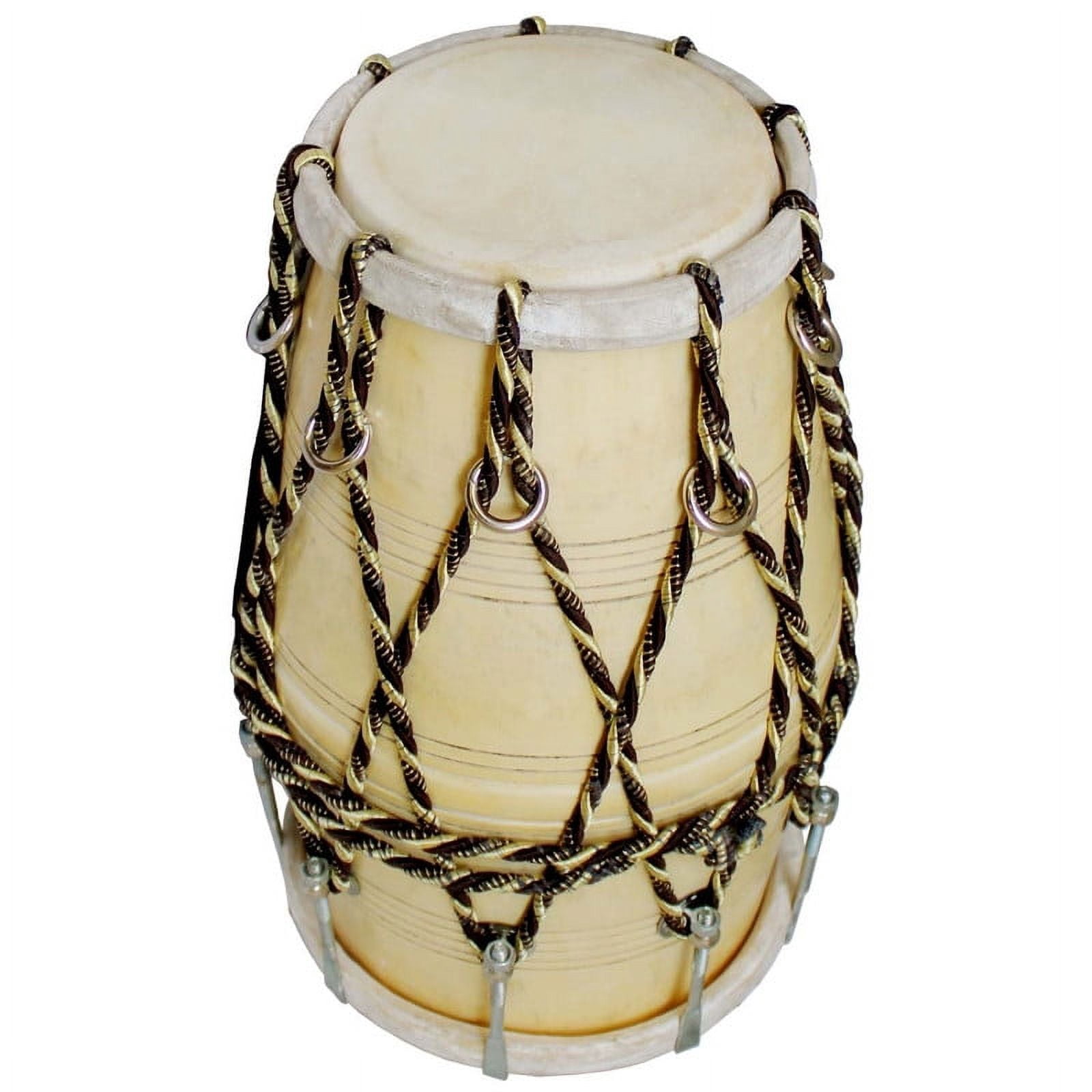 SHREYAS Handmade Wood Drum Dholak SR + Rope Amr Indian Folk Musical Instrument for any Age Group