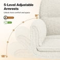 thumbnail image 5 of Patbrela Office Chair Teddy Plush Ergonomic Criss Cross Office Chair with Adjustable Armrests, Swivel Vanity Chair Comfy Computer Desk Chairs, Beige, 5 of 10