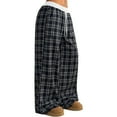 thumbnail image 3 of Women's Casual Gingham Pants Plaid Print Wide Leg Trousers Elastic Pajama Lounge Pants Sleepwear Blue 2XL, 3 of 4