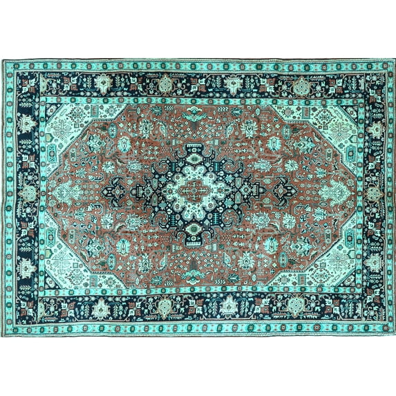 Ahgly Company Indoor Rectangle Persian Light Blue Traditional Area Rugs, 2' x 5'
