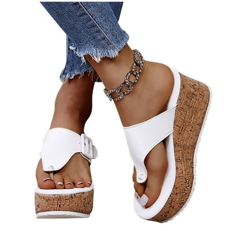

Summer New Women s Shoes Large Size Slope With Women s Buckle Sandals