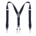 thumbnail image 3 of SGFCWSX Men's X-Back Suspenders, 4-Clip Elastic Adjustable Formal Casual Black, 3 of 4
