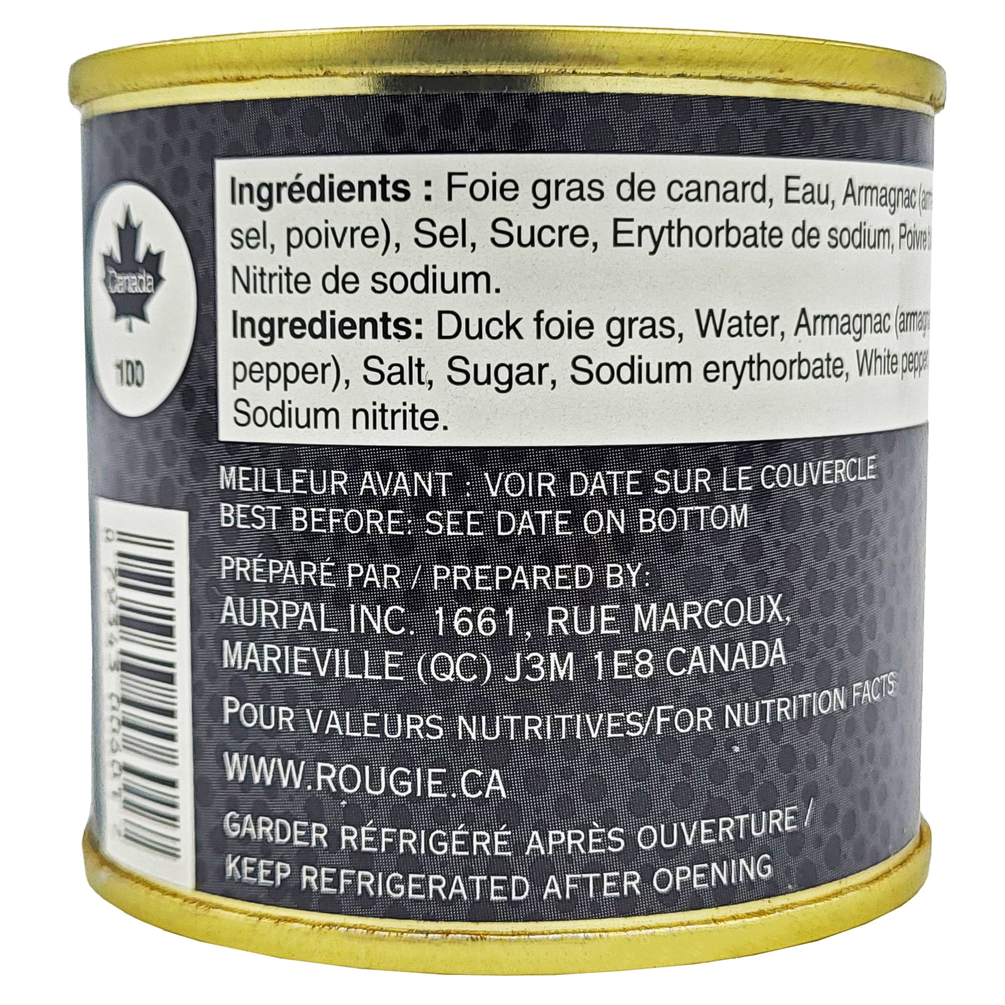 Rougie France Mousse Of Goose Liver Foie Gras | 11.2 Oz Fully Cooked Round Tin