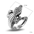 thumbnail image 2 of HIJONES Men's Stainless Steel Vintage Punk Crocodiles Ring Cute Animal Jewelry Silver Size 10, 2 of 6