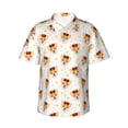 thumbnail image 1 of Fotbe Funny Corgi Camisa Hawaiana para Hombre Unisex – Camisa Casual de Verano con Botones de Manga Corta de Algodón y Lino,Small, 1 of 7