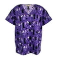 thumbnail image 1 of Gabby Brooke Serene Uniforms Womens Hospital Scrub Top Sparkly Halloween Purple S, 1 of 3