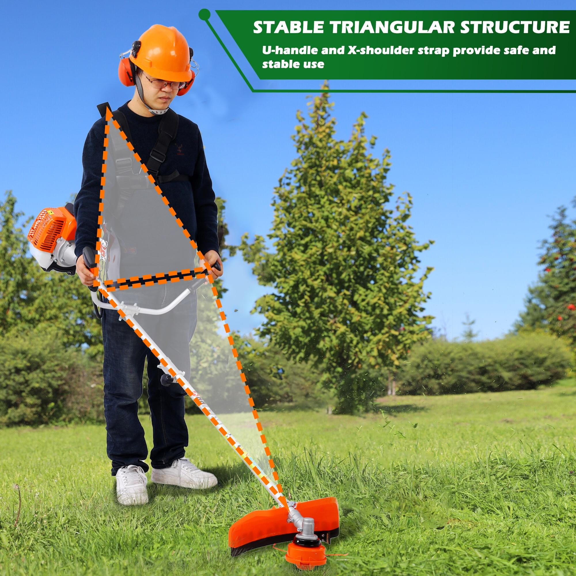 Seizeen 2-in-1 Gas Trimmer & Blade Edger, 25.4cc, 10