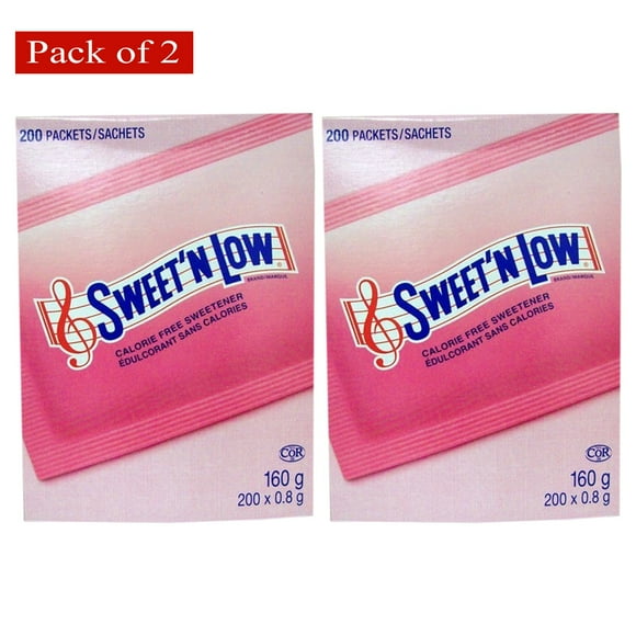 Sweet N Low Sweetener Calorie Free 160G 200 Packets (Pack of 2)