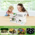 thumbnail image 5 of Aquatic Turtle Tank,Upgrade PC Turtle Tank Starter Kit, Reptile Habitat with Lid,Hanging Basking Platform, Bottom Drainage for Turtles,Crabs,Shrimps and Small Reptiles. (15.75×7.9×9''/White), 5 of 14