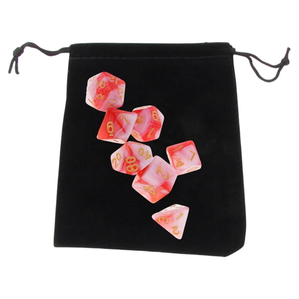 7 dados de juego duraderos, juguetes para enseñar matemáticas, D8, D10, D12, D20, bicolor, grabados, rodantes 16 cm