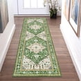 thumbnail image 1 of Washable Runner Rug x Boho Vintage Hallway Rug Runner with Rubber Backing Stain Low Pile Faux Wool Distressed Carpet Runner for Bedroom Kitchen Laundry Entrance, 1 of 7