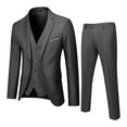 thumbnail image 2 of LEEy-world Blazers for Men Pants Slim Party Jacket 3 Piece Mens Vest R Business Wedding Suit Suit Men's Coats Jackets Mens Wedding (Dark Gray, S), 2 of 3