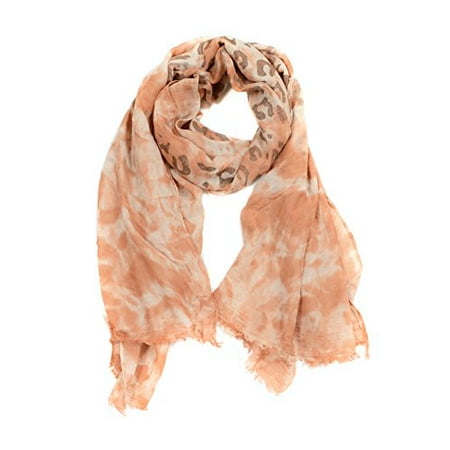 Sassy Scarves Women's Stylish Print Design Lightweight Oblong Fashion Scarf (Orange-8599)