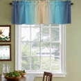 thumbnail image 3 of 2 Pack Valances for Window, Blue Teal Ombre Short Curtains for Kitchen Bedroom Living Room, Modern Yellow Gradient Farmhouse Art Rod Pocket Small Window Treatment Valance Drapes 42 x 18 Inch, 3 of 8