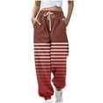 thumbnail image 2 of Dwaogom Women’s Casual Baggy Sweatpants High Waisted Joggers Pants Fashion Blocked Halloween Printed Drawstring Pocket Bound Ankle Pants, 2 of 5
