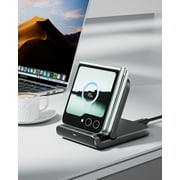 SwanScout Wireless Charger for Samsung Z Flip 7 FE/Z Flip7, SwanScout 501S, Fast Wireless Charging Stand for Samsung Galaxy Z Flip 7/6/5/4/3/2/1, Foldable and Portable Wireless Charger (No Adapter)