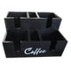 thumbnail image 4 of Organizador de barra de café con compartimentos, de madera, para guardar bolsitas de té y cápsulas. Negro, 4 of 9