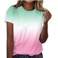 thumbnail image 7 of Ichuanyi Womens Summer Tops Trendy Gradient Color Print Short Sleeve Tshirts Shirts Crew Neck T Shirts Fashion, 7 of 7