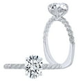 thumbnail image 2 of AFFY (0.32 Cttw) Oval & Round White Natural Diamond Semi Mount Engagement Ring In 14k Solid White Gold (I-J Color, I2-I3 Clarity) Ring Size-6.5, 2 of 3