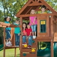 SwingNSlide Grandview Twist Wood Backyard Swing Set with Tube Slide