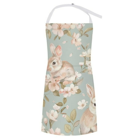

ZZZHY Blossom Bunny Harmony 23 Apron with Pockets Adjustable Aprons for Men/Women Waterproof Chef Aprons for Kitchen Gardening Cooking BBQ Baking Halloween Thanksgiving Christmas