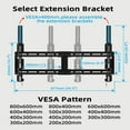 thumbnail image 3 of Fixed TV Wall Mount for Most 42"-100" Flat Curved TVs- 0.86'' Ultra Slim, Low Profile TV Mount Fits 8"-32" Studs, Heavy Duty Bracket Mounts for Large TVs, Max VESA 800X600mm, Up to 200lbs, 3 of 6